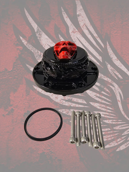 23.5+ screaming skull themed fuel cap assembly