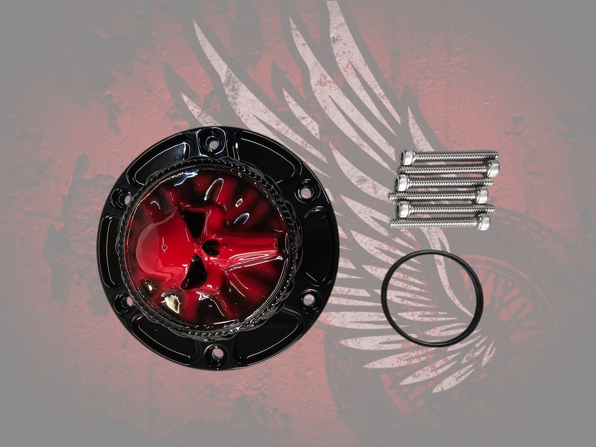 23.5+ Punisher skull themed fuel cap assembly