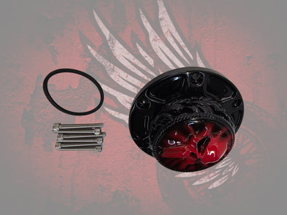 23.5+ Punisher skull themed fuel cap assembly