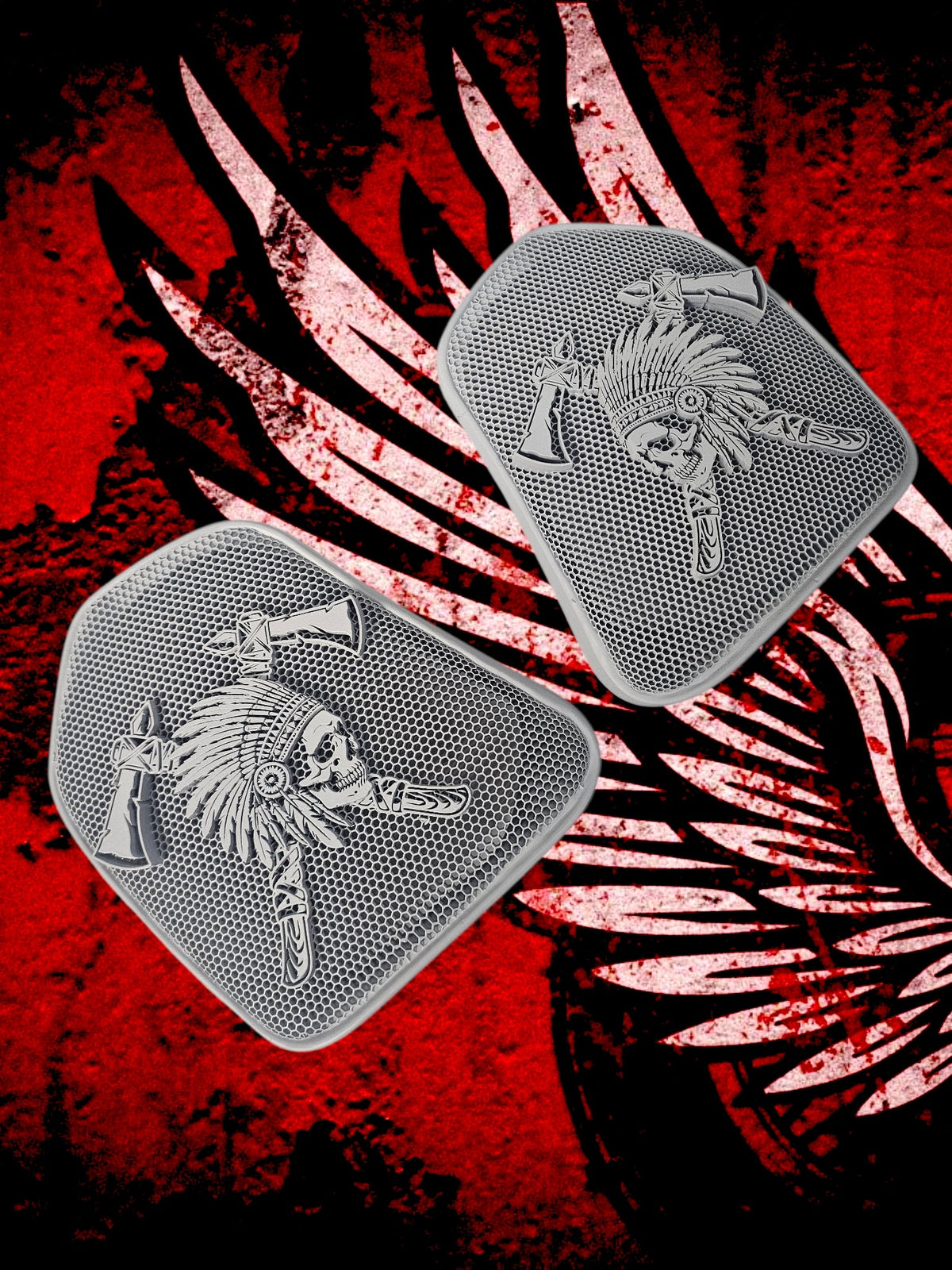 19 to 25+ Indian Challenger warrior themed inner speaker grills set