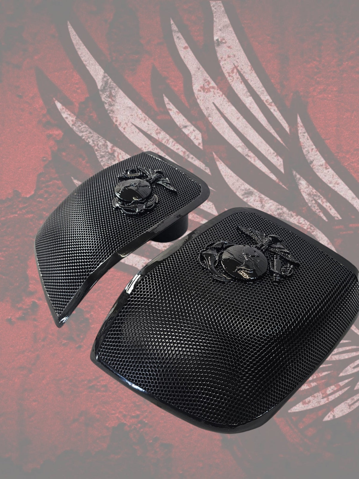 14-23 (Rockford) Harley Davidson bag lid Speaker Grill Cover USMC