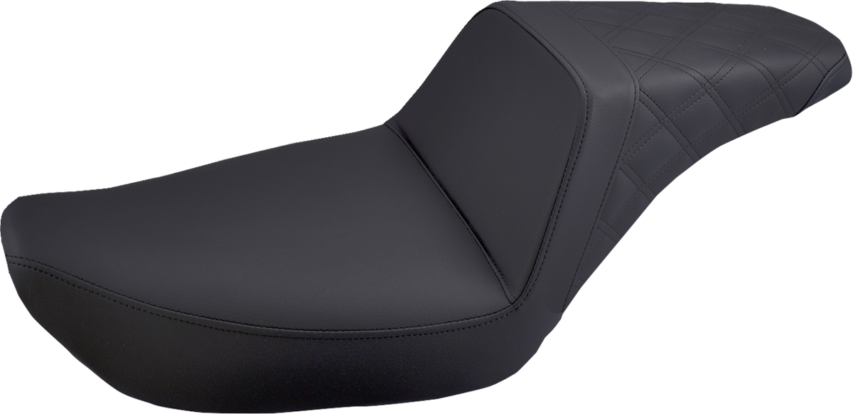Step-Up Seat Rear Lattice Stitched Black Harley FXD Dyna
