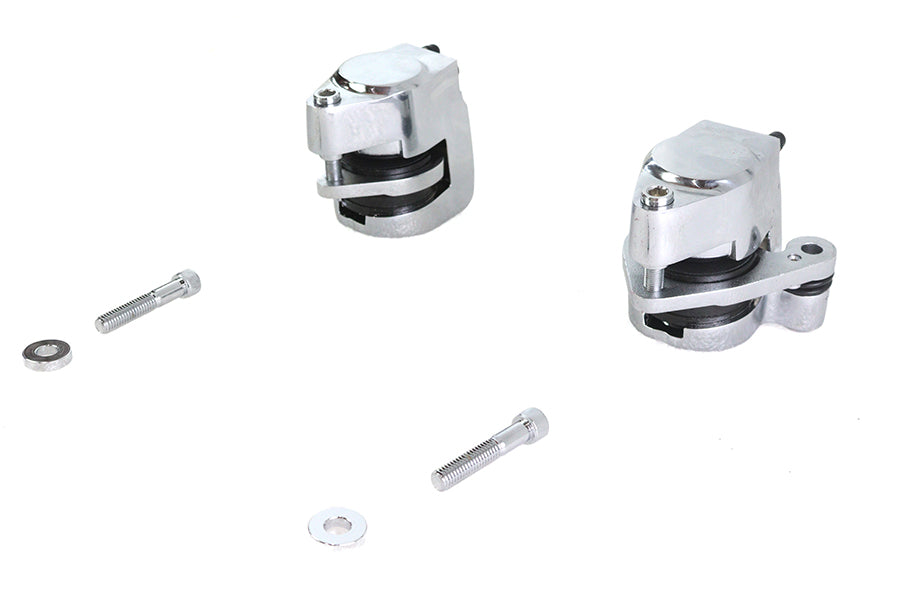 Chrome 1-Piston Front Brake Caliper Set Right &amp; Left for Harley-Davidson