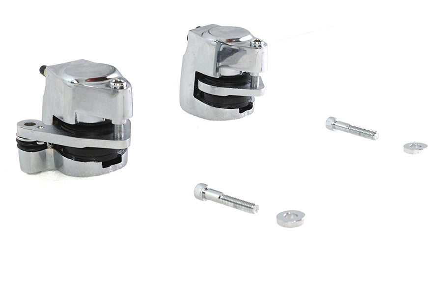 Chrome 1-Piston Front Brake Caliper Set Right &amp; Left for Harley-Davidson
