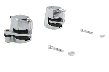 Chrome 1-Piston Front Brake Caliper Set Right &amp; Left for Harley-Davidson