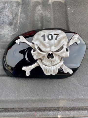 3D skull and crossbones 107 Harley air cleaner