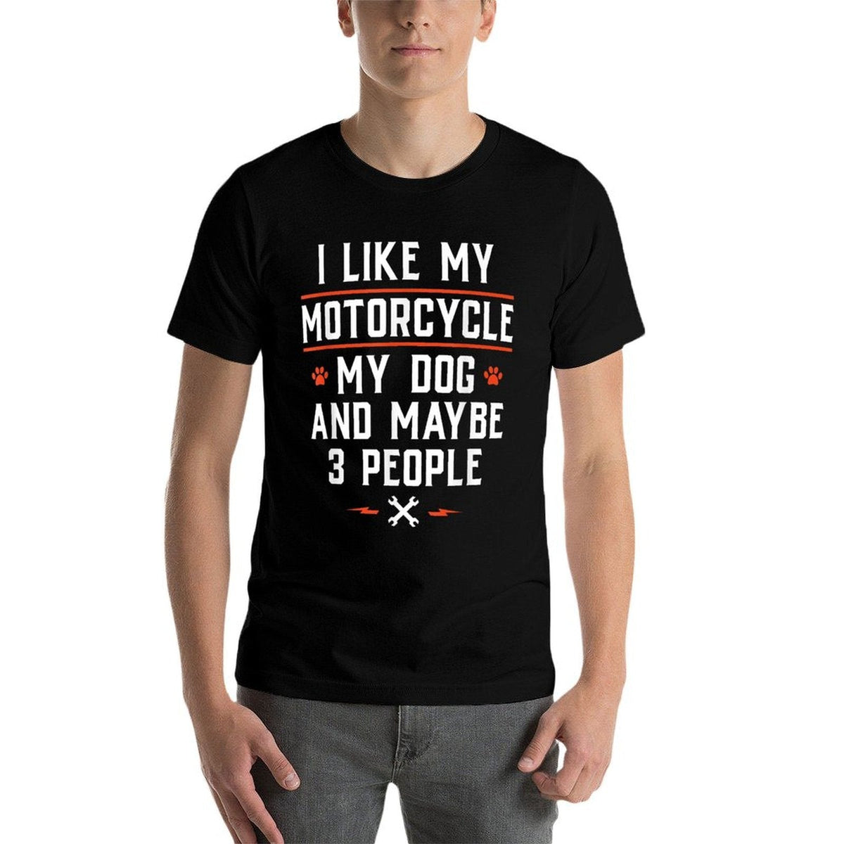 I Like My Motorcycle My Dog And Maybe 3 People - Funny Biker Men Women  Eco-friendly Material T-Shirt