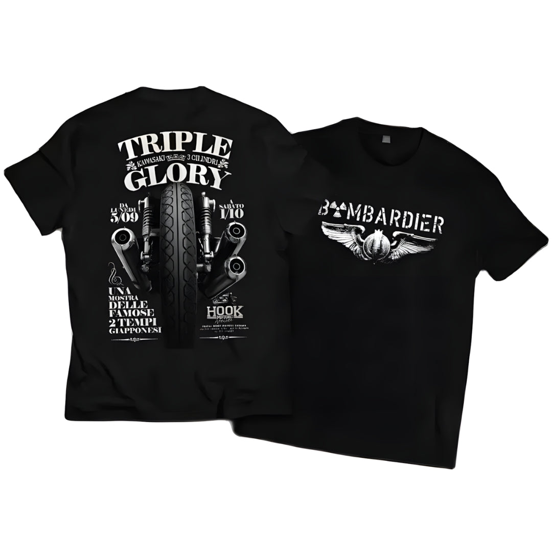 Retro and Vintage Graphic Cotton T-shirt Unisex For Biker
