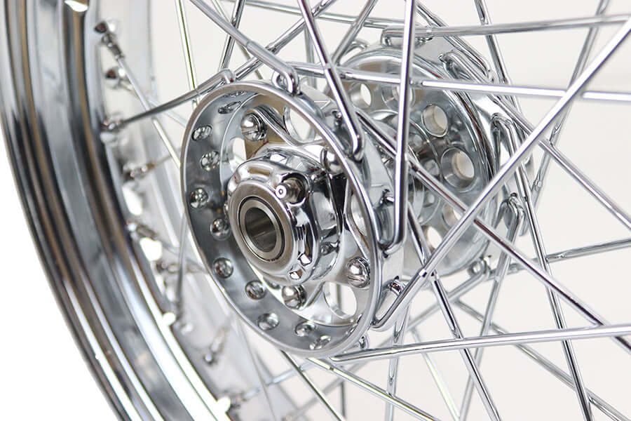 16" x 3.00" Replica F-H Star Hub Wheel Chrome Harley Custom