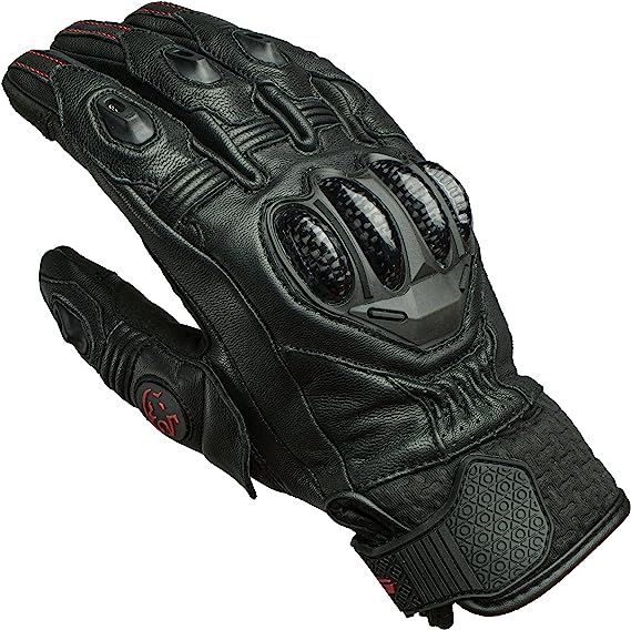 Gladiator Leather Motorcycle Gloves Reinforced Knuckle Men
