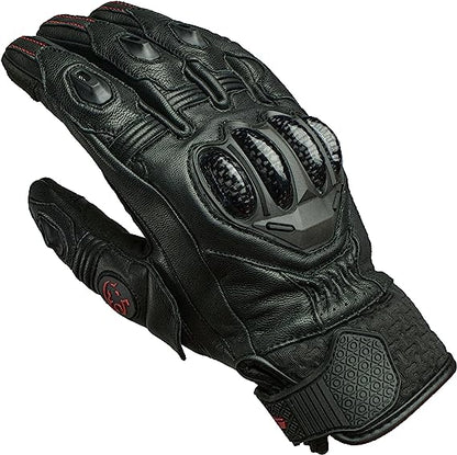 Gladiator Leather Motorcycle Gloves Reinforced Knuckle Men