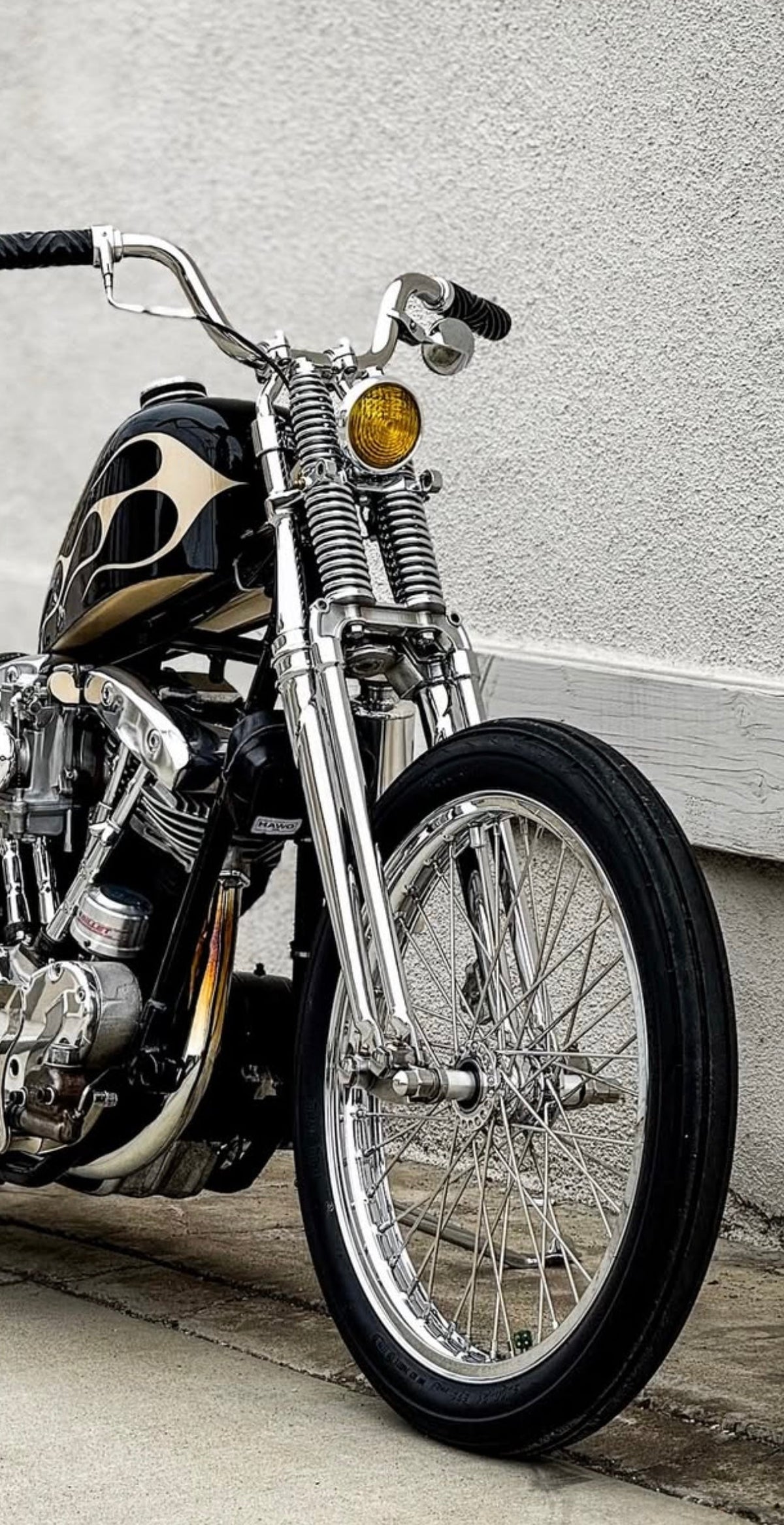 Narrow Inline Springer Fork Harley Custom Chopper Build