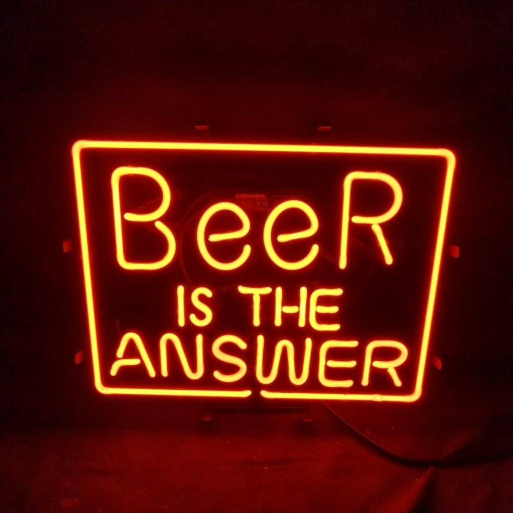 Beer Is the Answer Neon Light Sign Bar Garage Man Cave