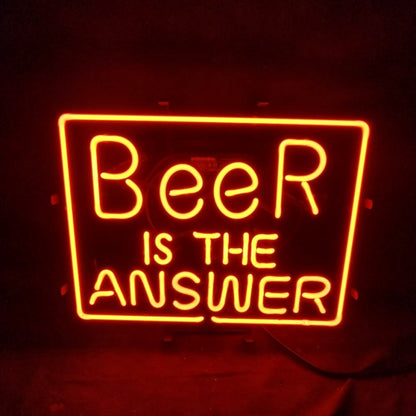 Beer Is the Answer Neon Light Sign Bar Garage Man Cave