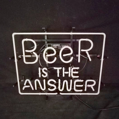 Beer Is the Answer Neon Light Sign Bar Garage Man Cave