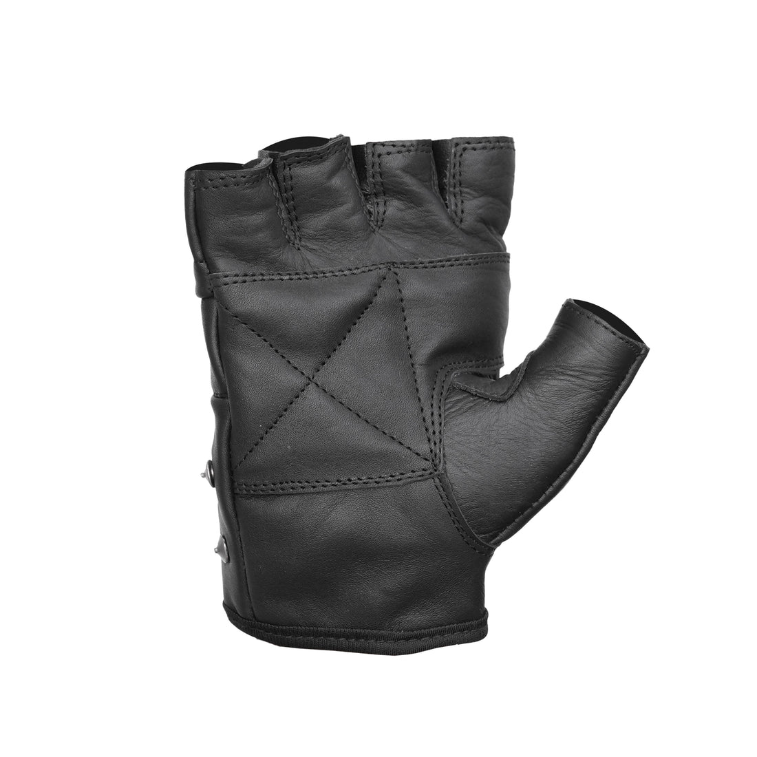 Road Rebel Fingerless Leather Motorcycle Gloves Men&