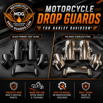 Motorcycle Drop Guards™ for Harley Davidson Motorcycles