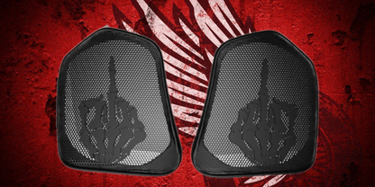 19 to 25+ Indian Challenger middle finger themed inner speaker grills set