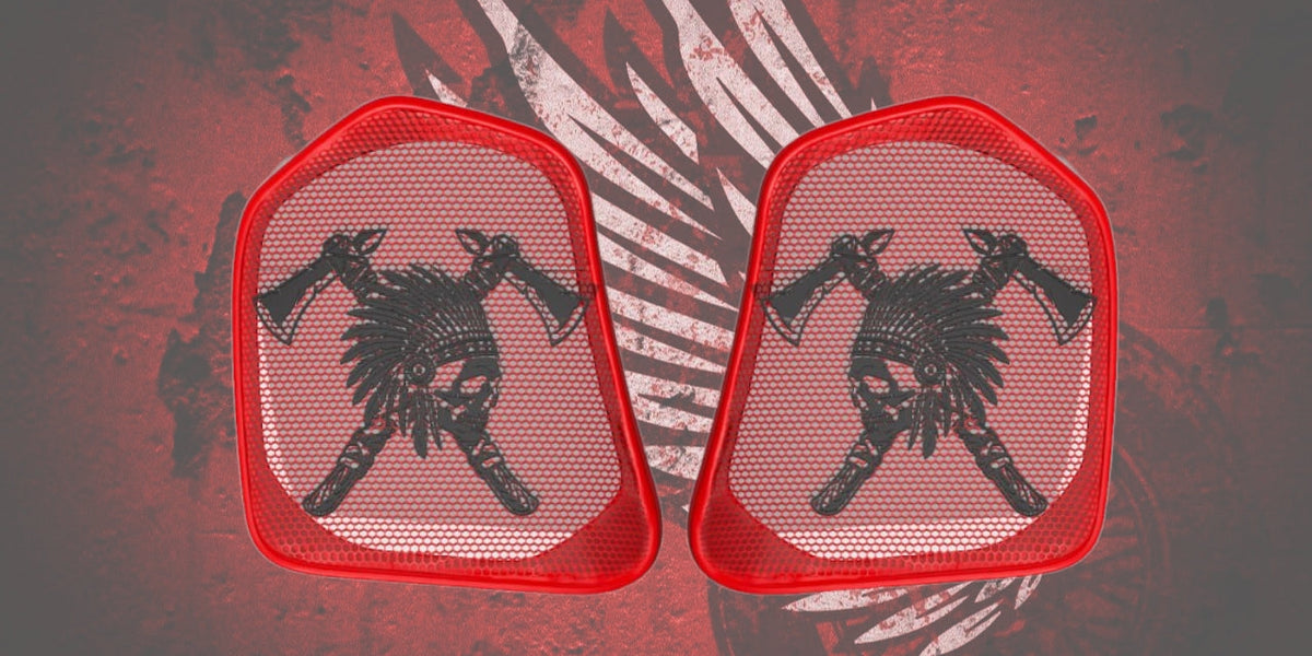 19 to 25+ Indian Challenger warrior themed inner speaker grills set