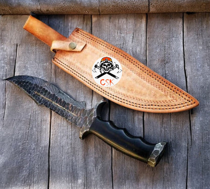 Handforged Tactical Knife with Micarta Handle Fixed Blade