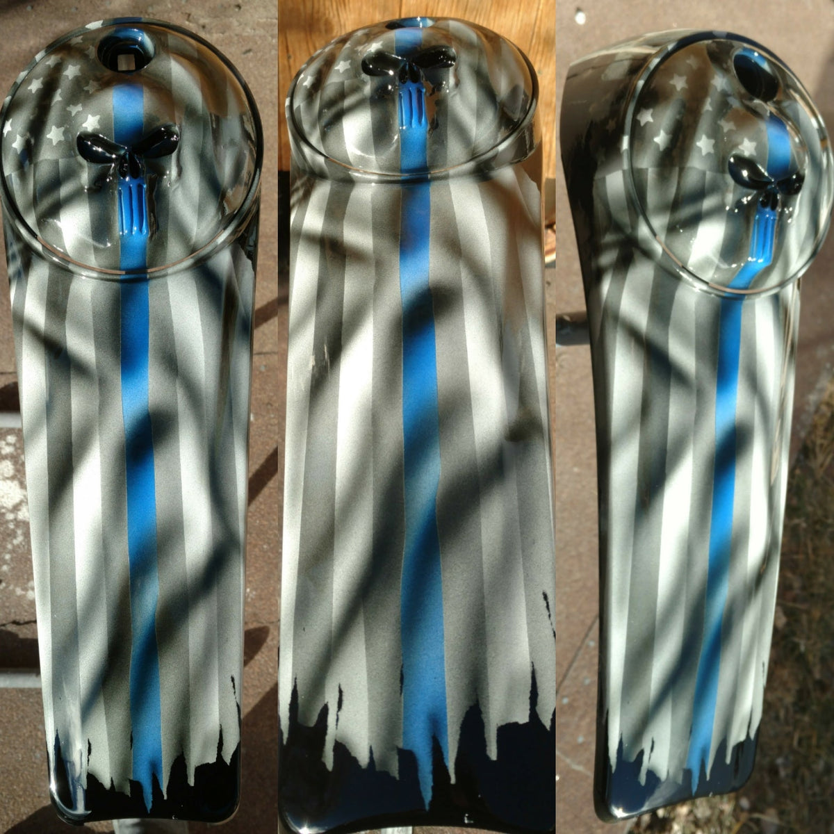 Thin Blue line themed Punisher Harley console
