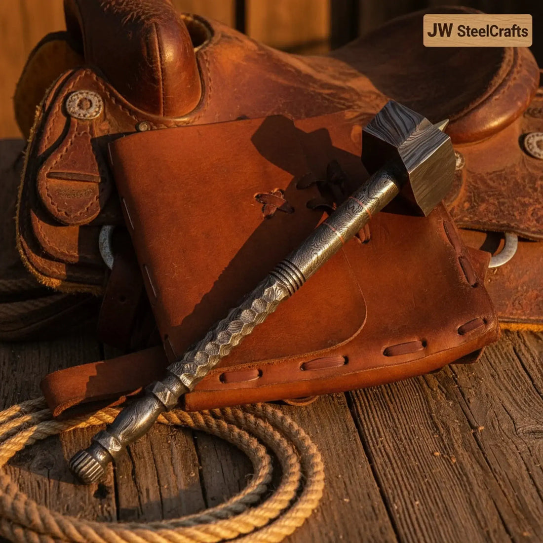Rawhide Ranger Hammer 18" Handmade One-Piece Forged Steel Blacksmith