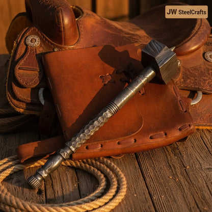 Rawhide Ranger Hammer 18" Handmade One-Piece Forged Steel Blacksmith