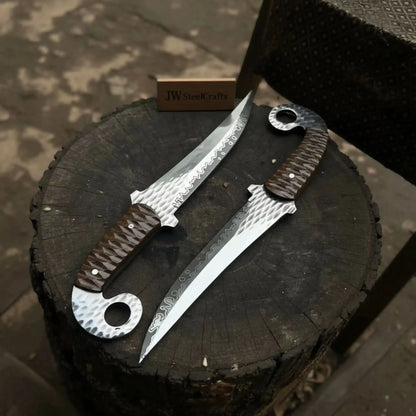 Handcrafted Persian Fixed Blade Knife Trailing Point Finger Ring