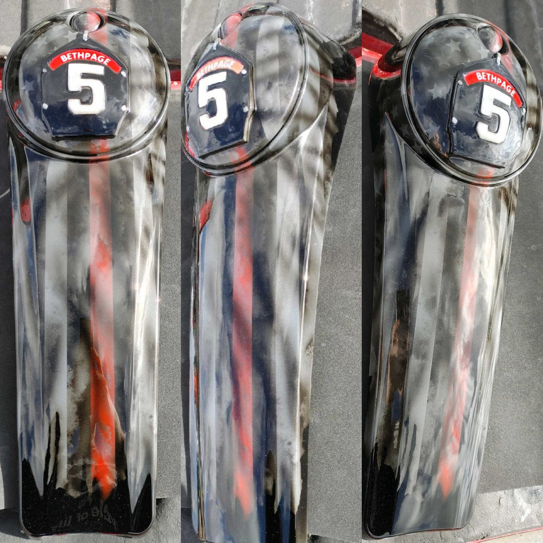 Harley firefighter themes American flag console