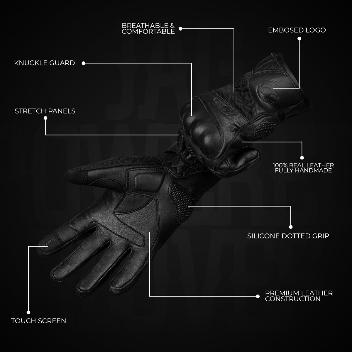 Ultra Volid Leather Motorcycle Gloves Full Protection Ride