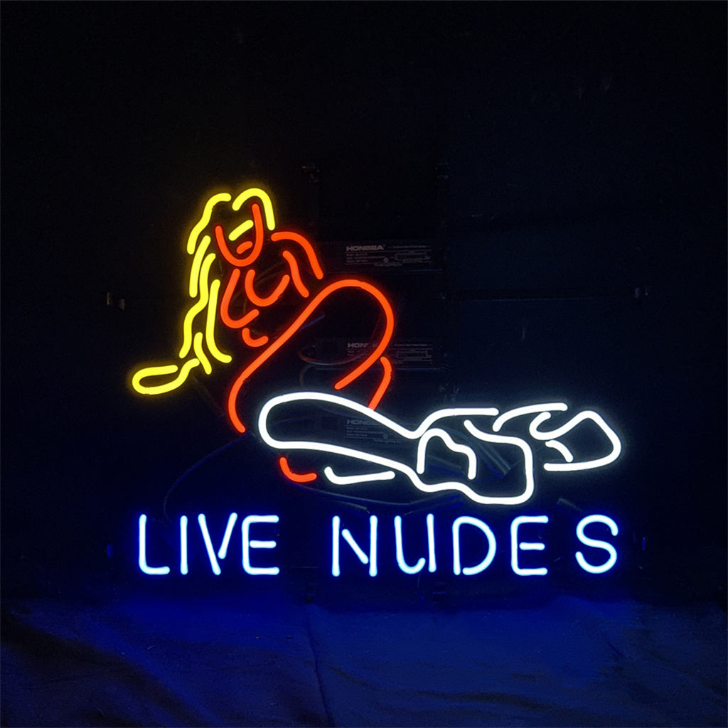 Live Nudes Girl Neon Sign Light Retro Bar Club Decor