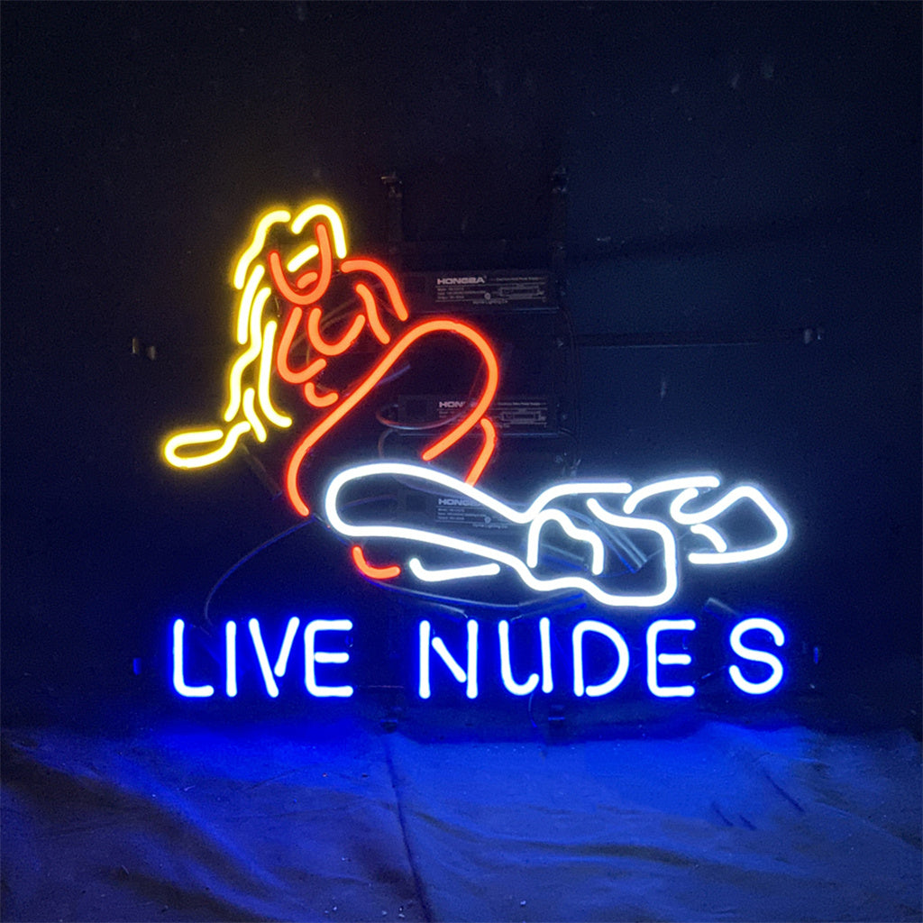 Live Nudes Girl Neon Sign Light Retro Bar Club Decor