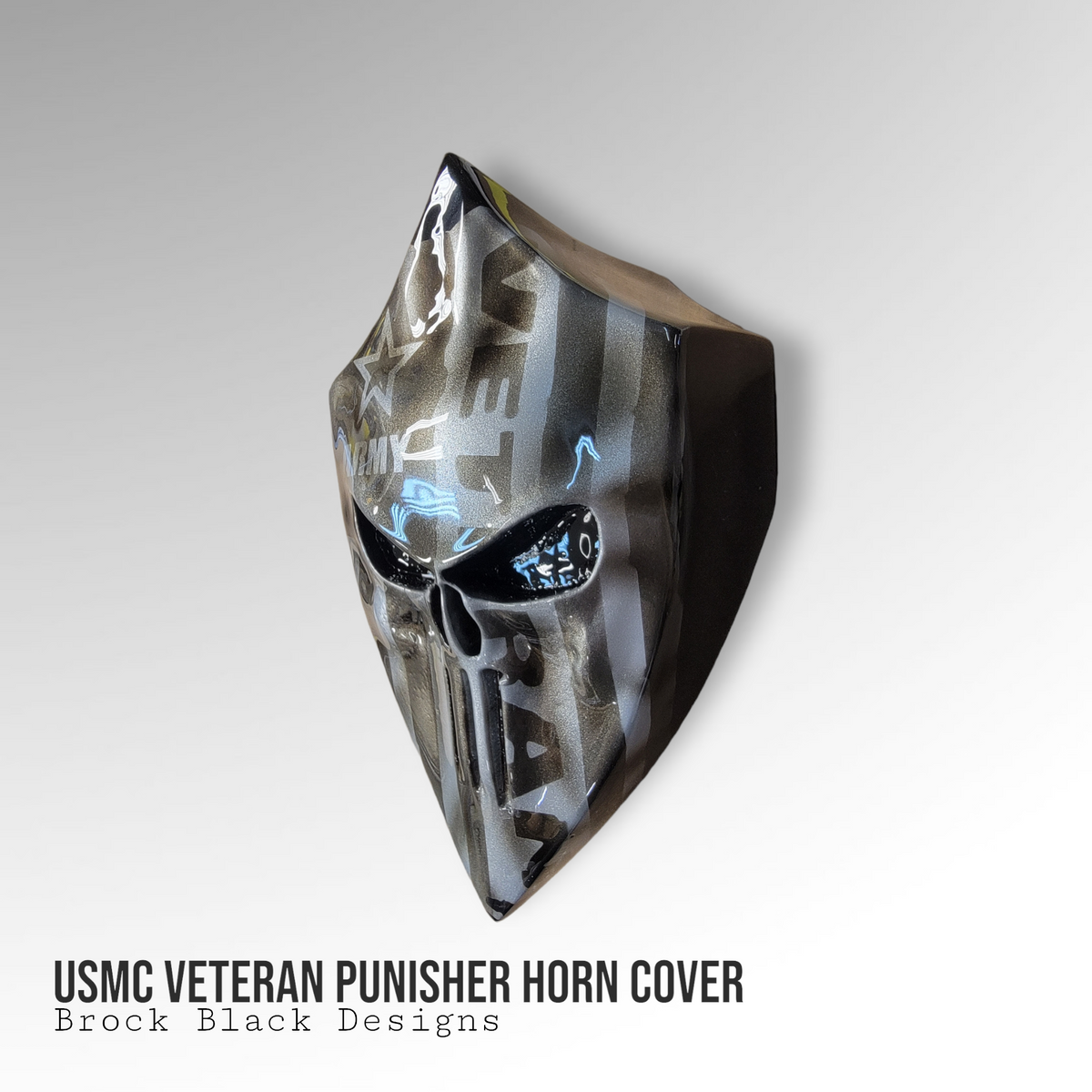 Indian Punisher USMC Veteran flag Horn cover