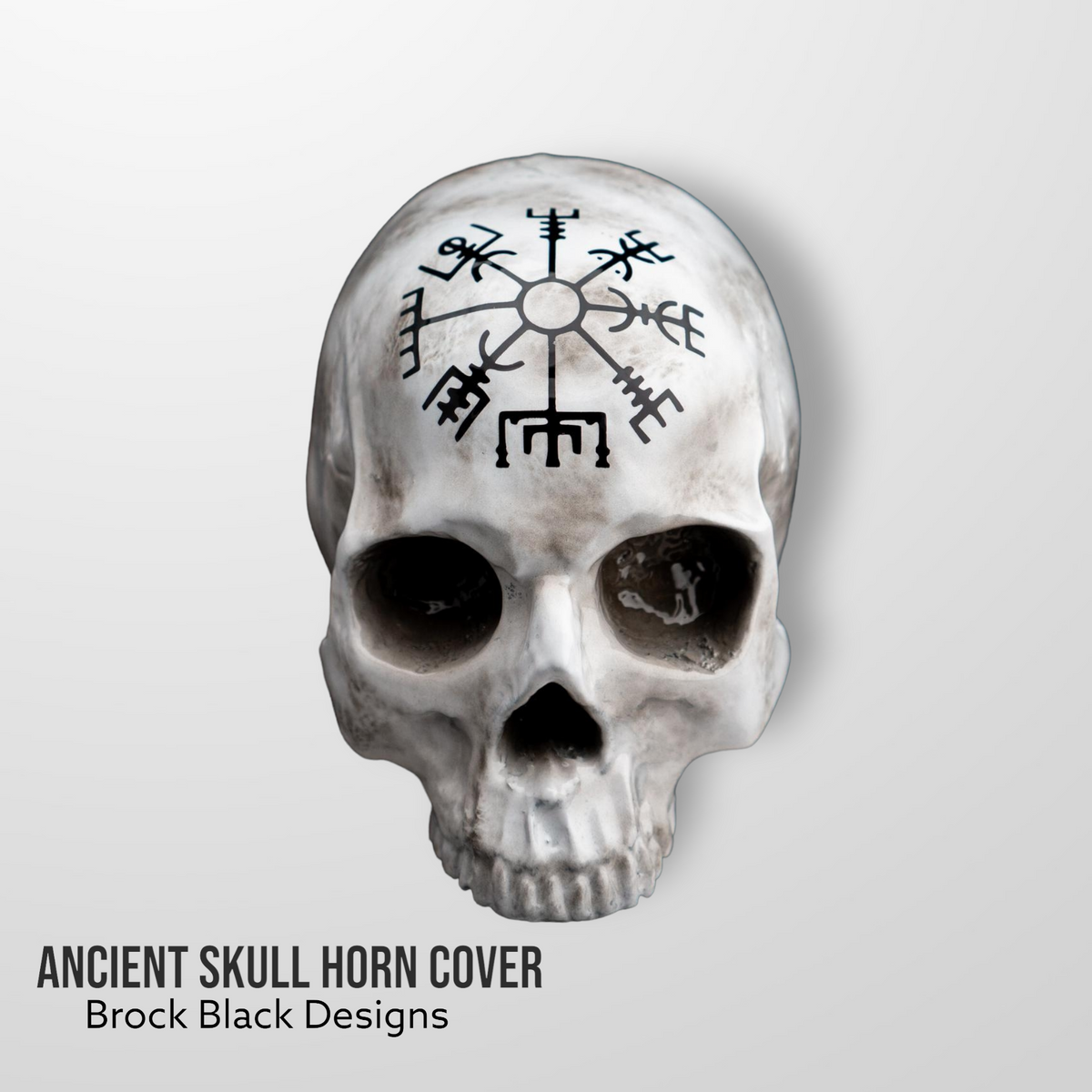 3D ancient skull viking compass