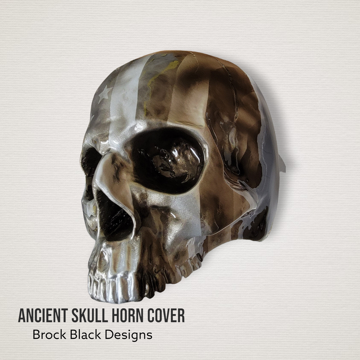 3D ancient skull viking compass