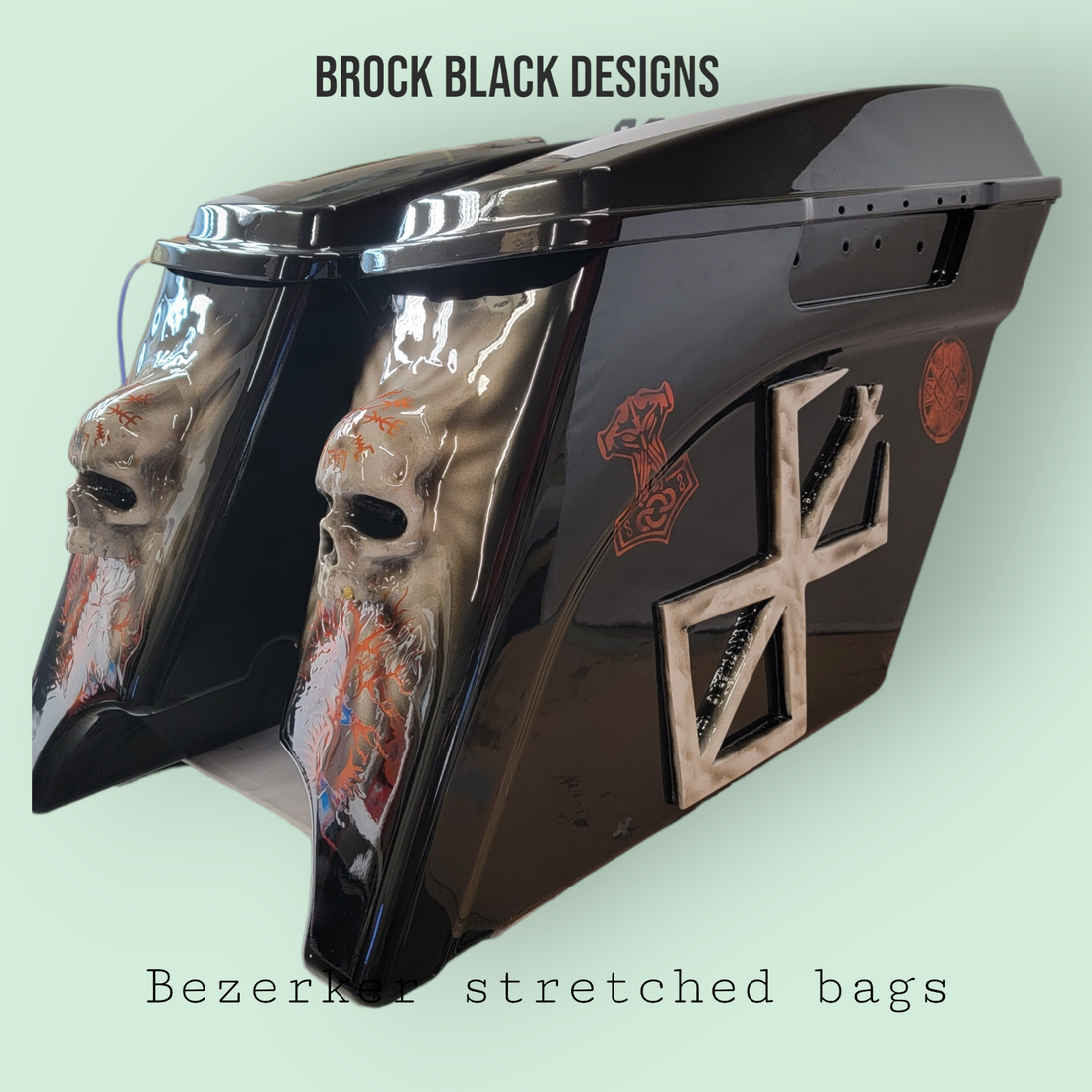Bezerker themed stretched bags