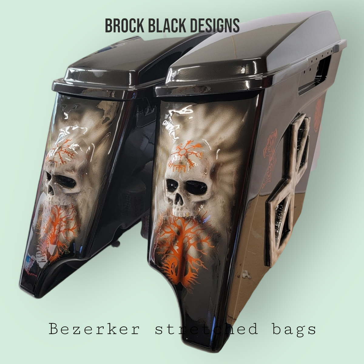 Bezerker themed stretched bags