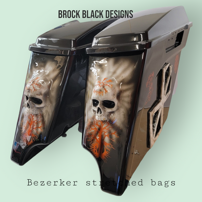 Bezerker themed stretched bags