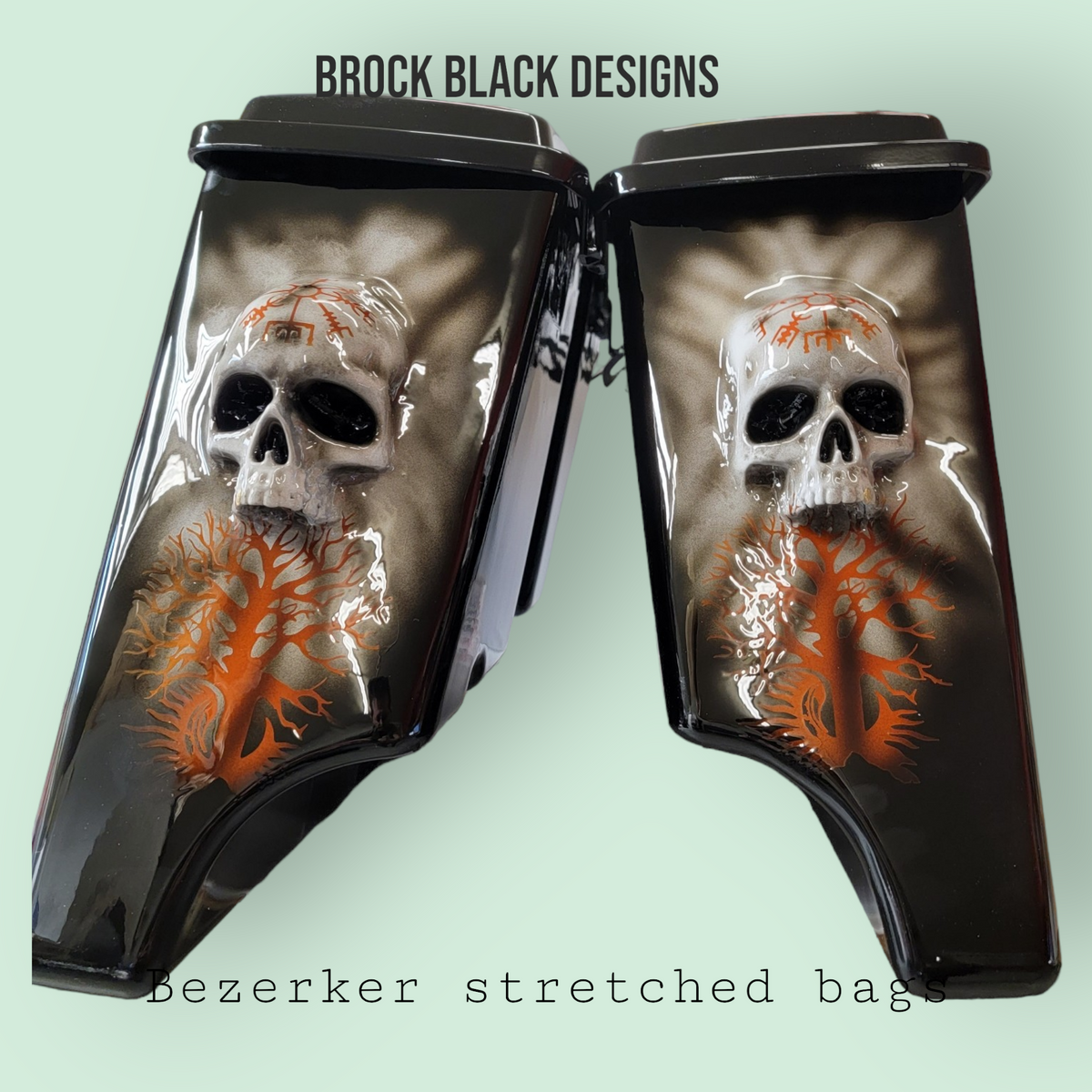 Bezerker themed stretched bags