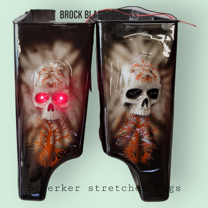 Bezerker themed stretched bags