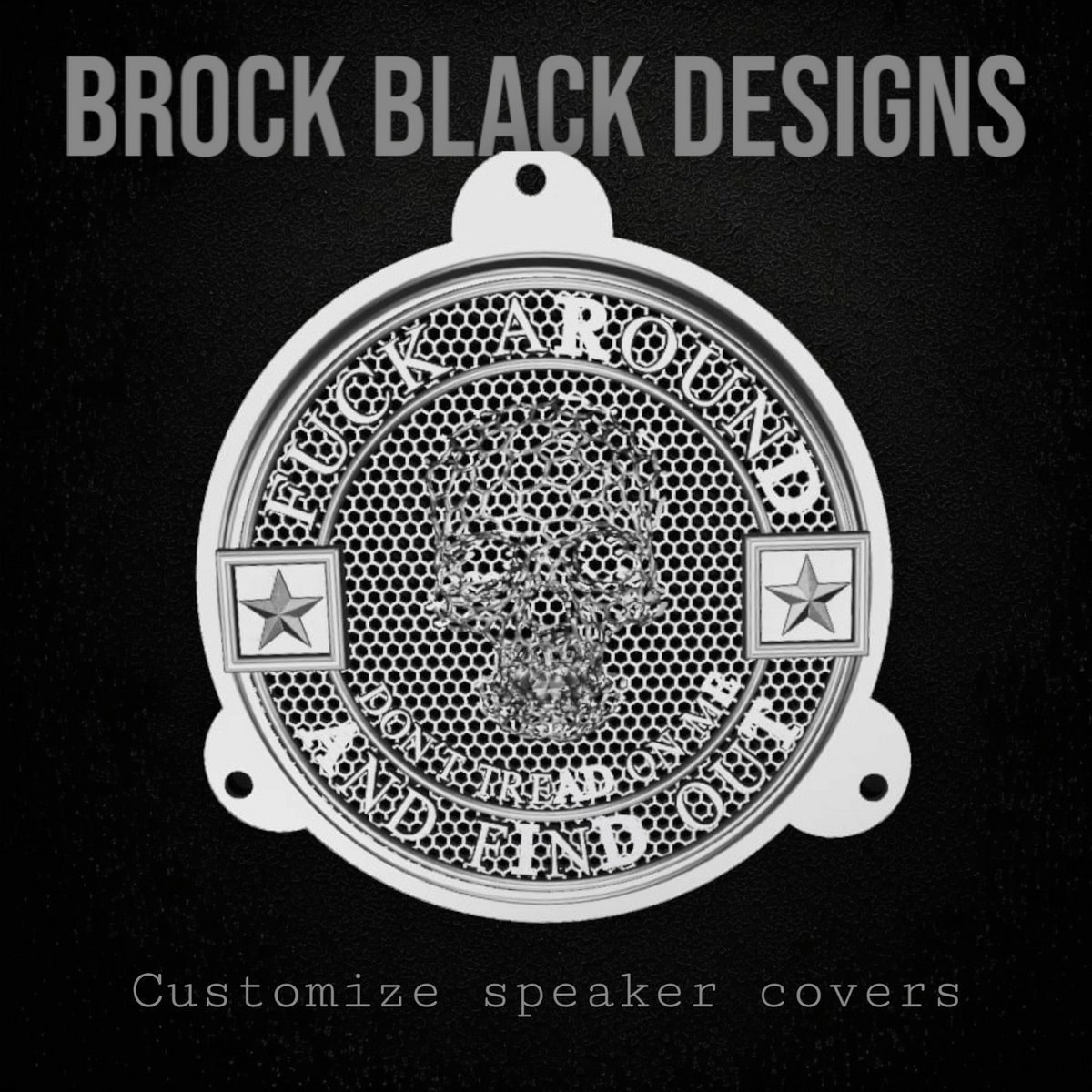 97-25+ Touring 3D FAFO webbed skull speakers grill covers set
