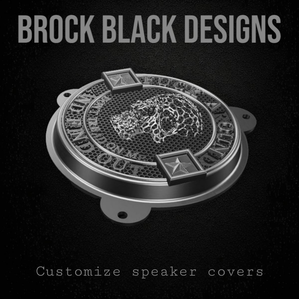 97-25+ Touring 3D FAFO webbed skull speakers grill covers set