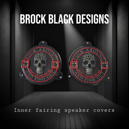 97-25+ Touring 3D FAFO webbed skull speakers grill covers set