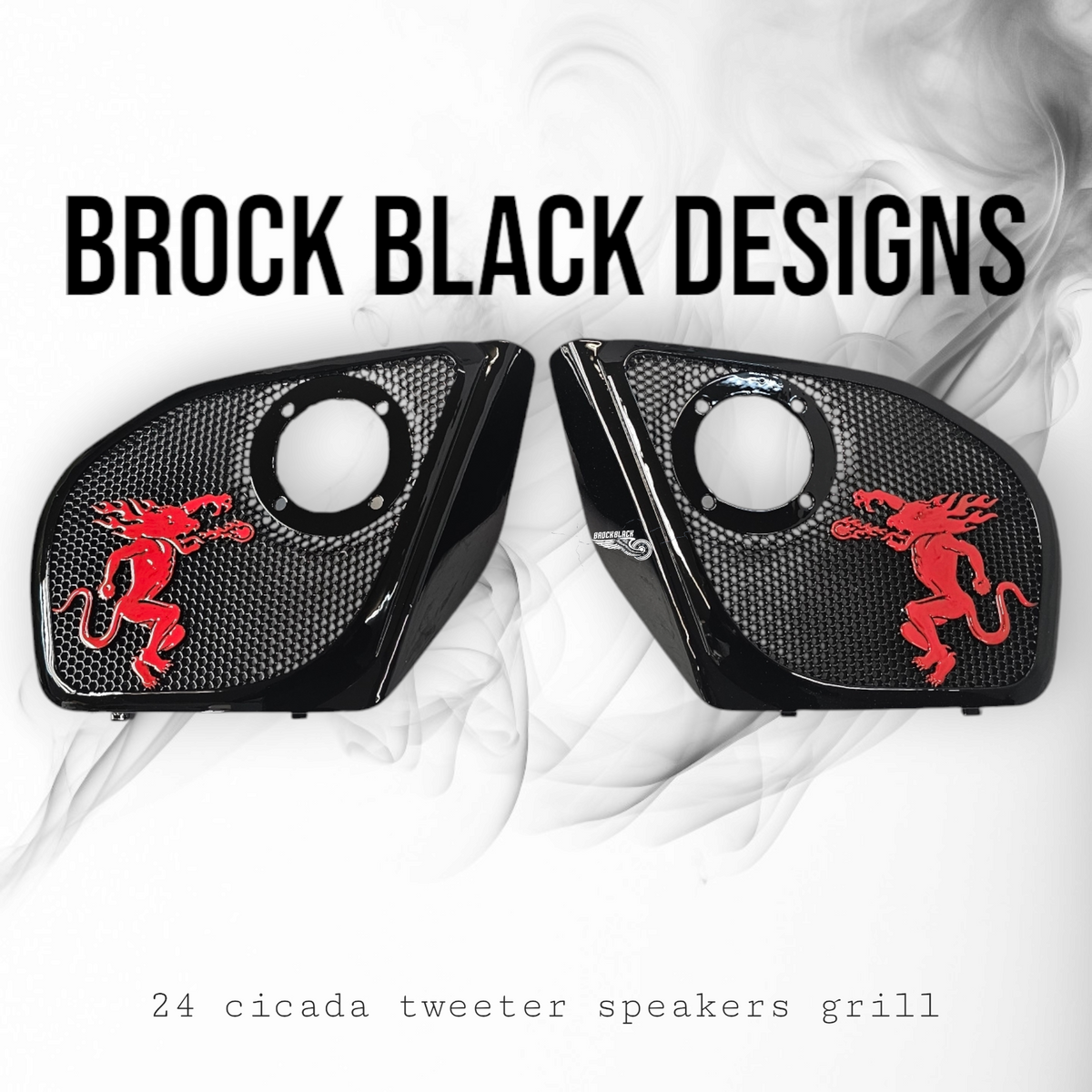 2024+ Road Glide with Cicada tweeter speakers grills set Fireball theme