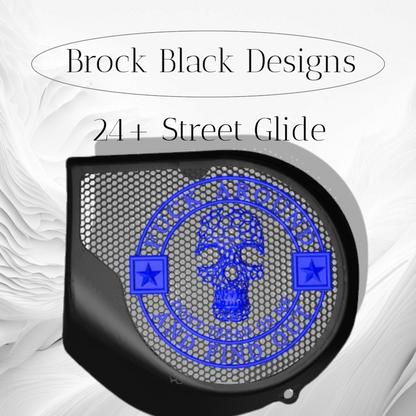 97-25+ Touring 3D FAFO webbed skull speakers grill covers set