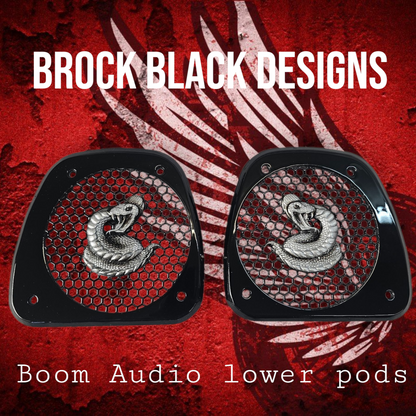 Boom Audio lower pods grills snake theme