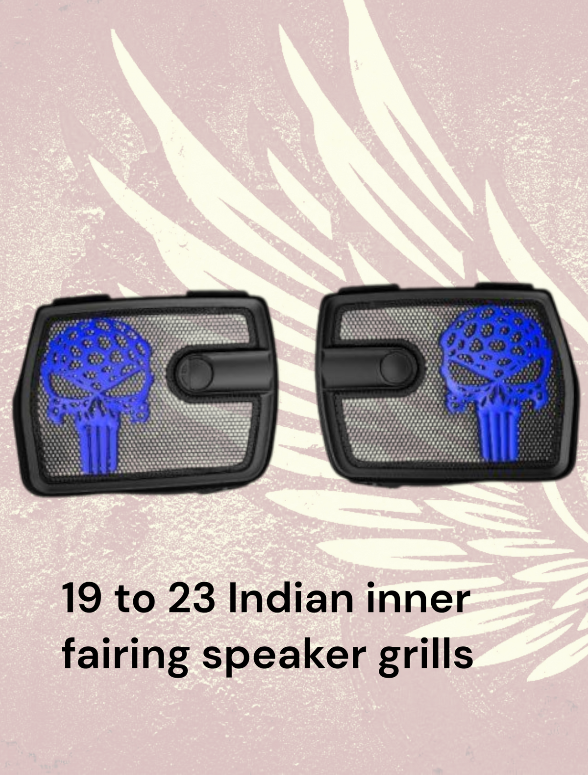 18 to 26+ Indian Chieftain webbed punisher inner speaker grills set