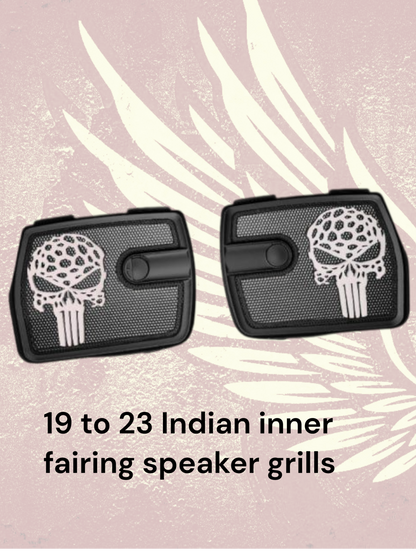 18 to 26+ Indian Chieftain webbed punisher inner speaker grills set