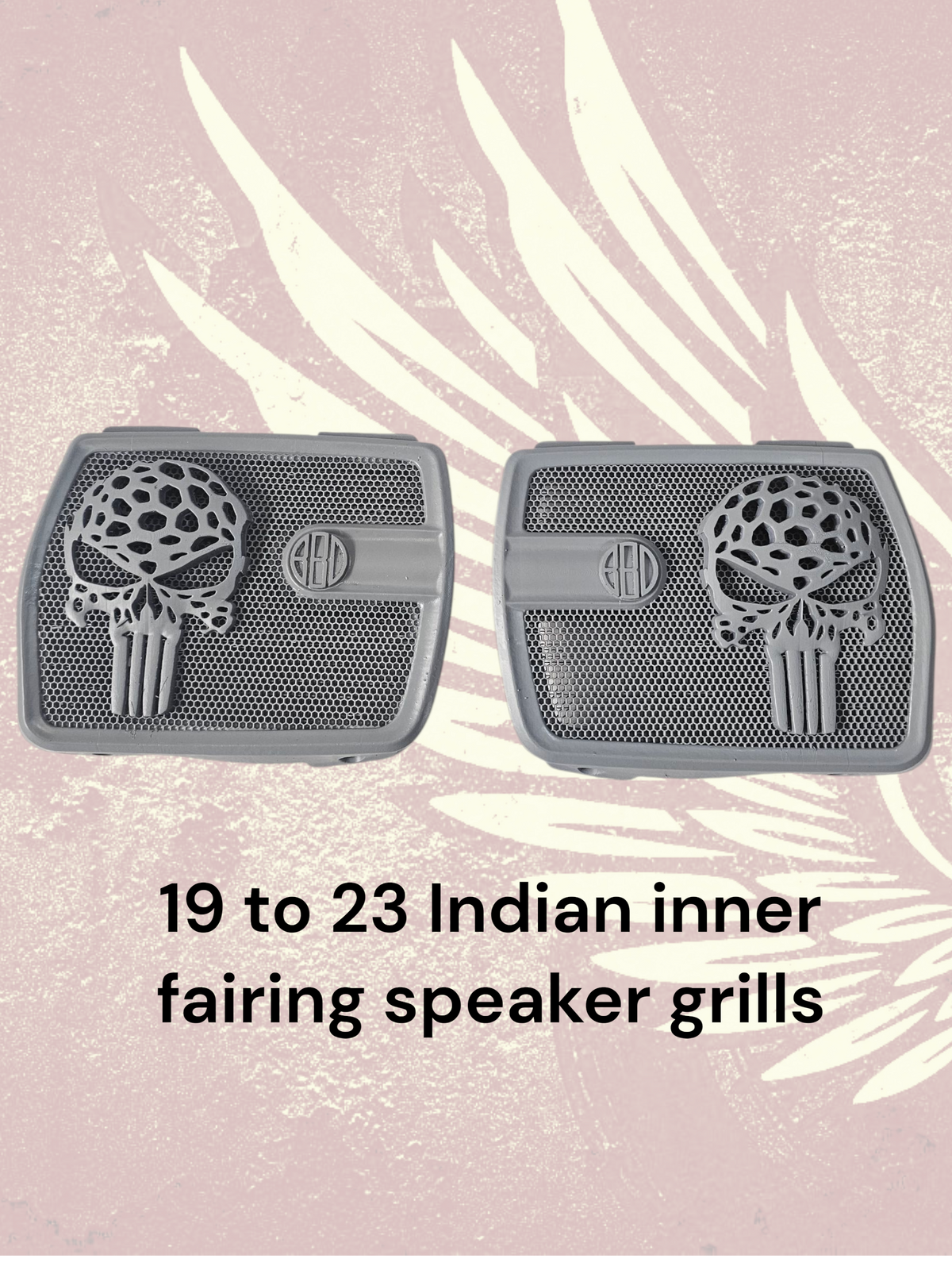 18 to 26+ Indian Chieftain webbed punisher inner speaker grills set