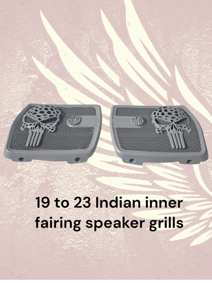 18 to 26+ Indian Chieftain webbed punisher inner speaker grills set